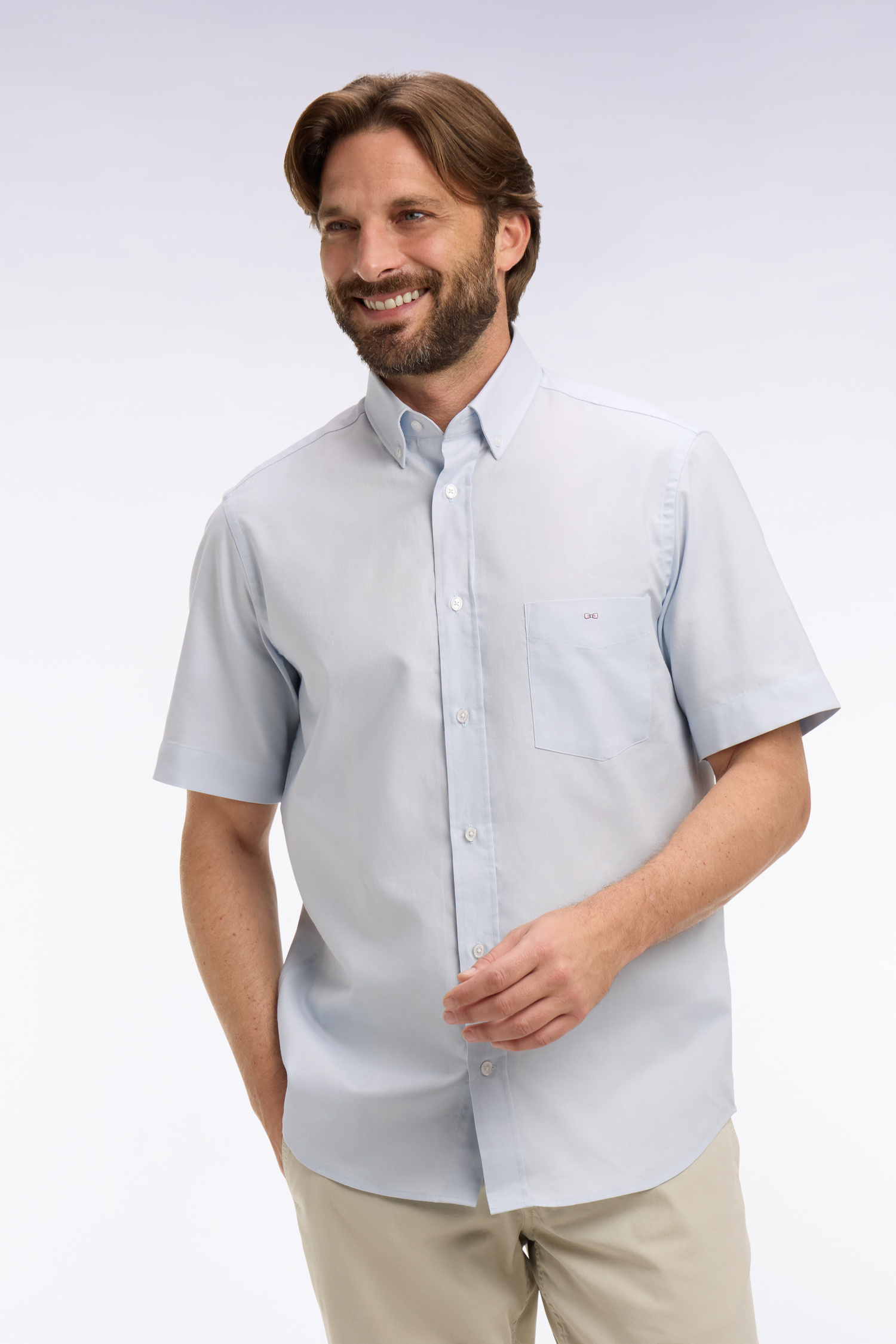 EDEN PARK - YARN-DYED COTTON SHORT SLEEVED SHIRT - Image 5