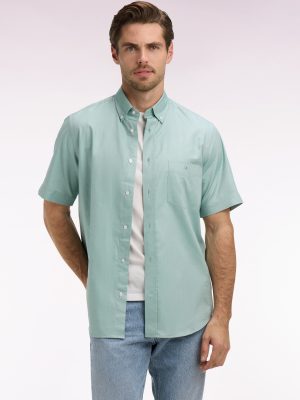 EDEN PARK - YARN-DYED COTTON SHORT SLEEVED SHIRT