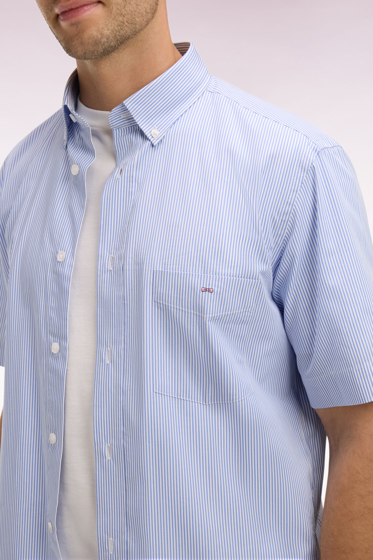 EDEN PARK - NARROW STRIPED COTTON SHORT SLEEVED SHIRT - Image 6