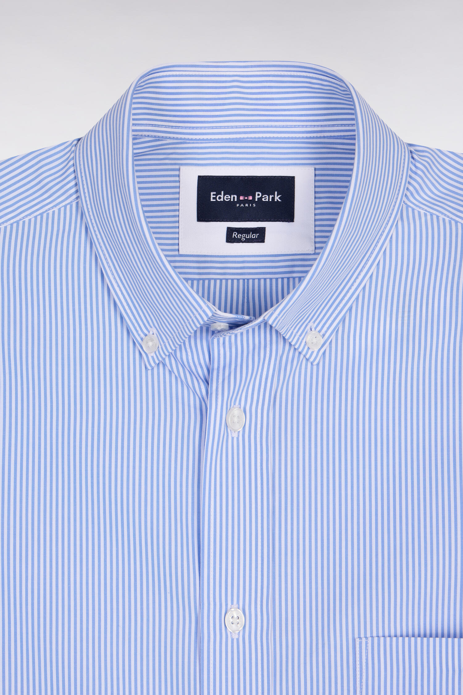EDEN PARK - NARROW STRIPED COTTON SHORT SLEEVED SHIRT - Image 7
