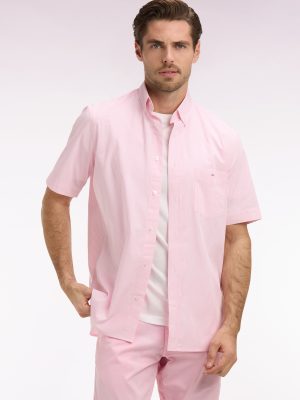 EDEN PARK - NARROW STRIPED COTTON SHORT SLEEVED SHIRT