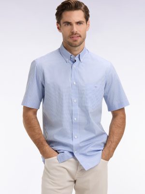 EDEN PARK - MICRO CHECK COTTON SHORT SLEEVED SHIRT