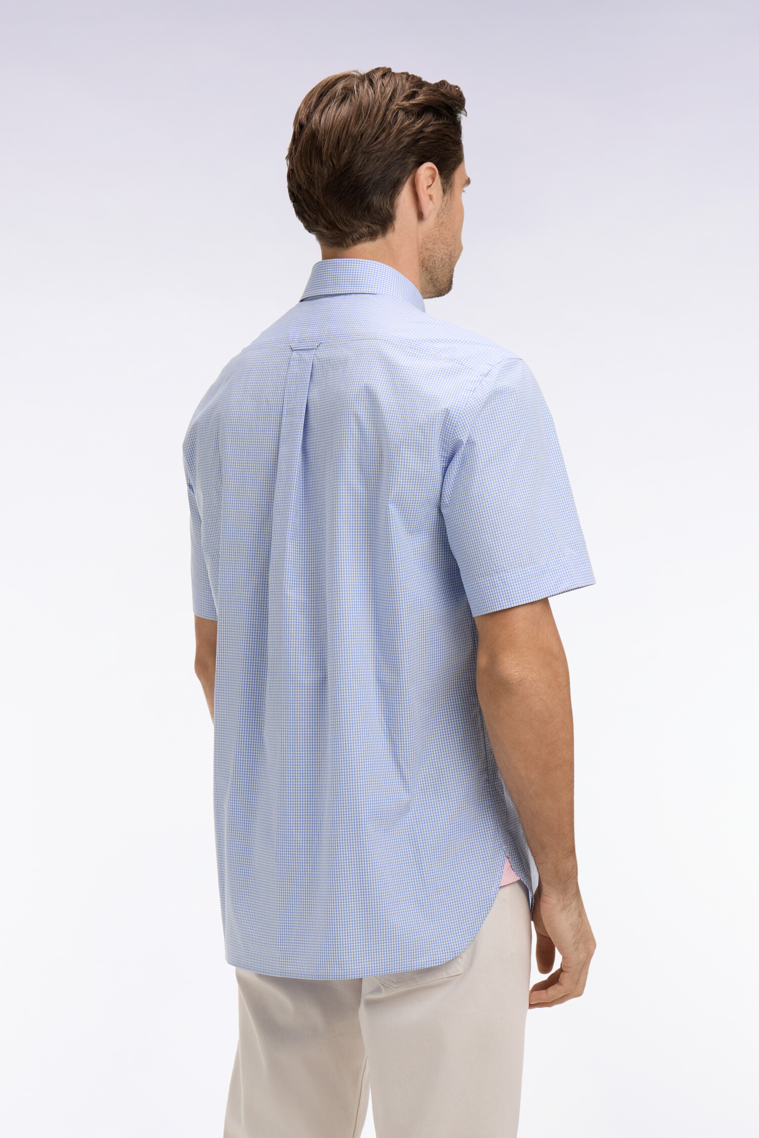EDEN PARK - MICRO CHECK COTTON SHORT SLEEVED SHIRT - Image 5