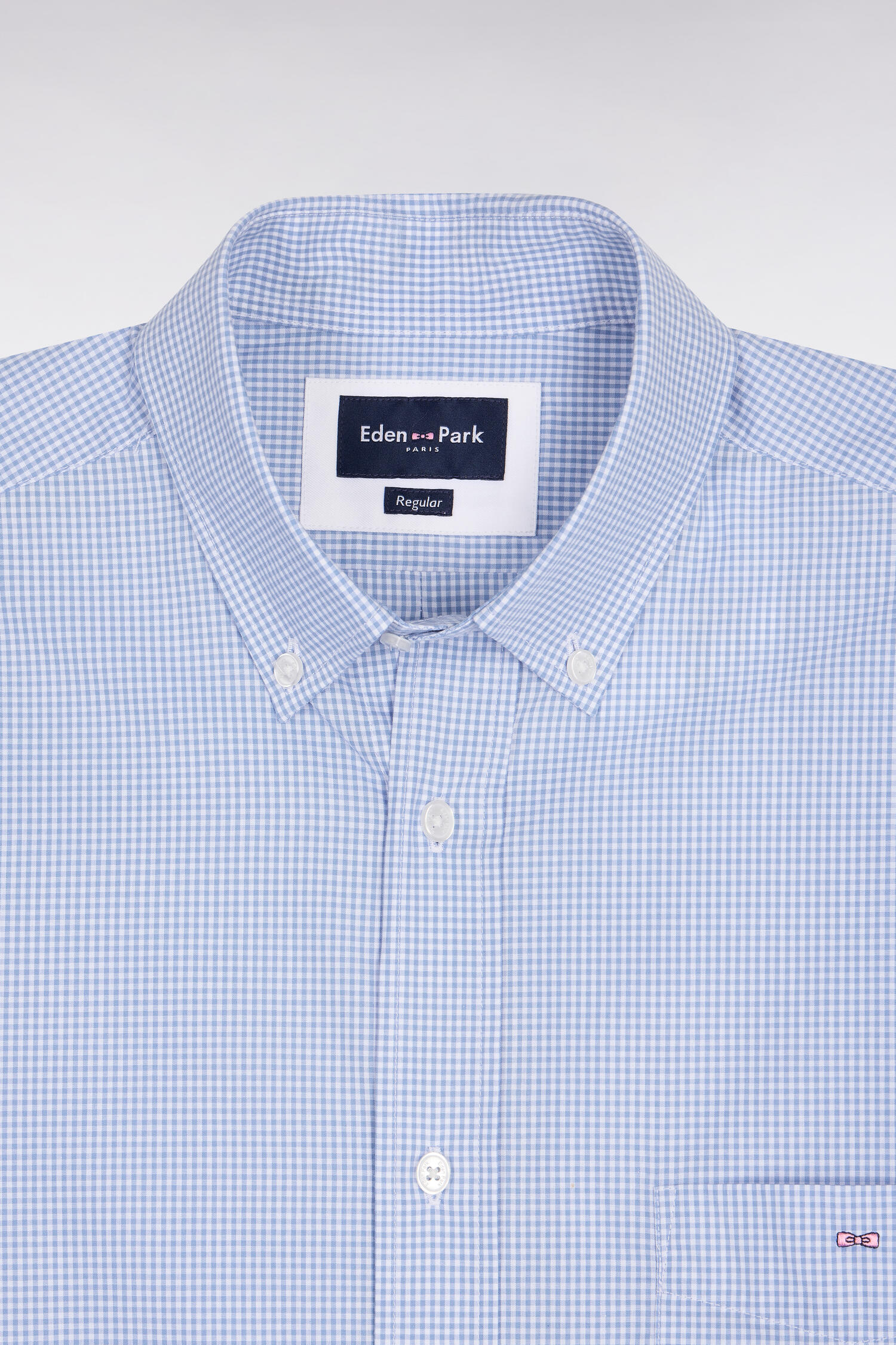 EDEN PARK - MICRO CHECK COTTON SHORT SLEEVED SHIRT - Image 3