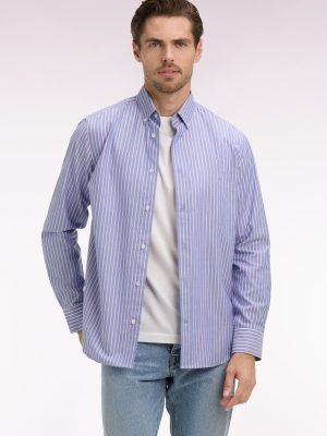 EDEN PARK - COTTON PINPOINT STRIPED SHIRT