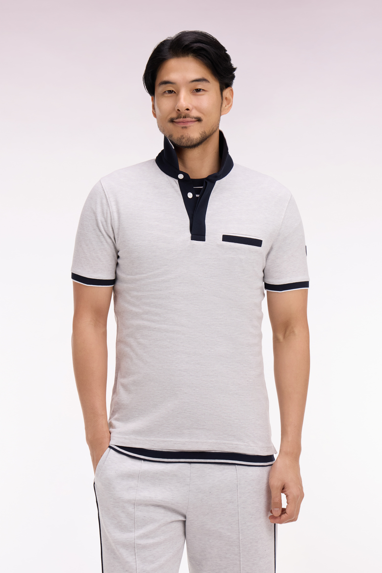 EDEN PARK - STRETCH COTTON PIQUE POLO SHIRT - Image 1