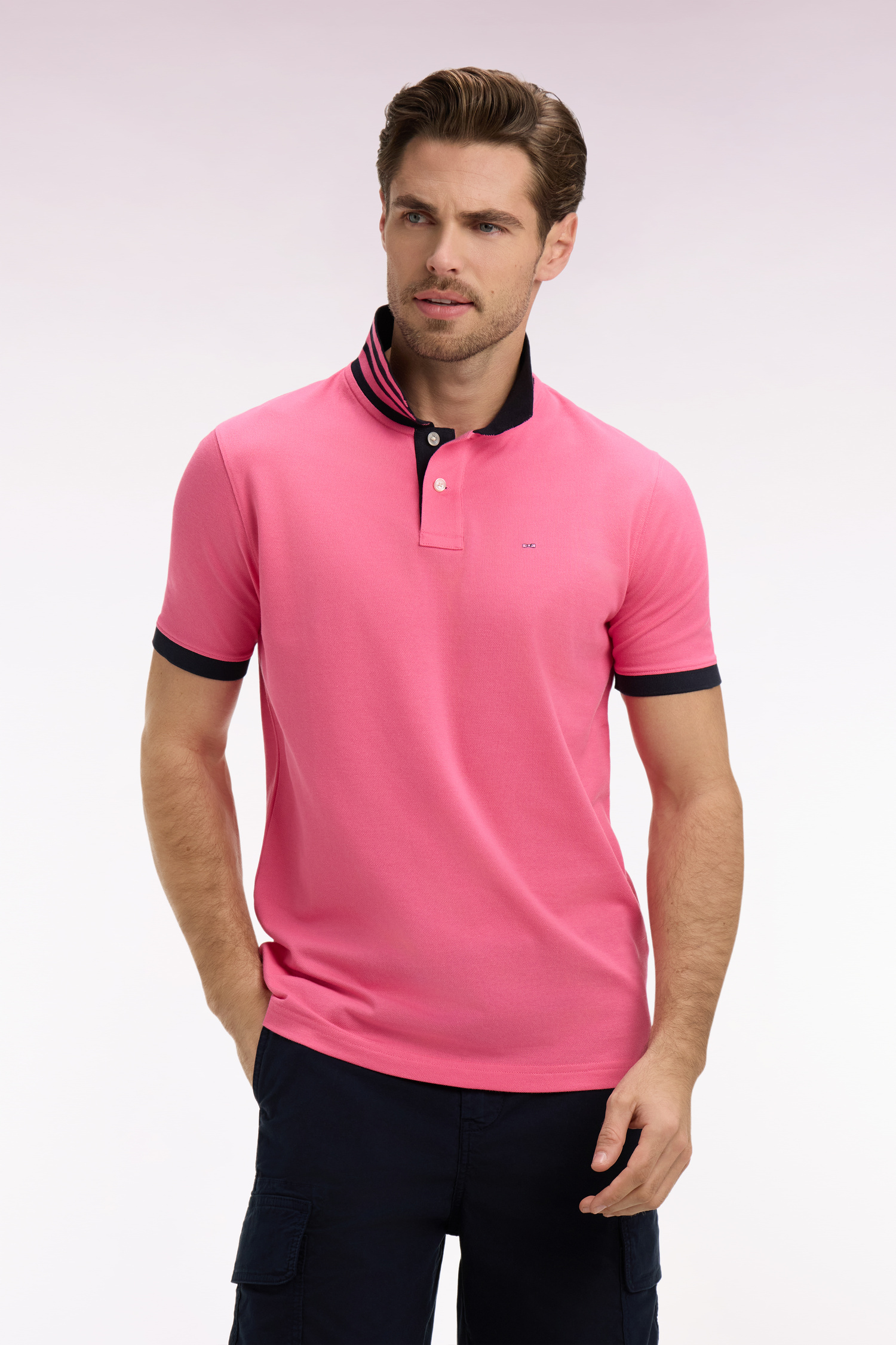 EDEN PARK - STRETCH COTTON PIQUE POLO SHIRT WITH TRIM - Image 1