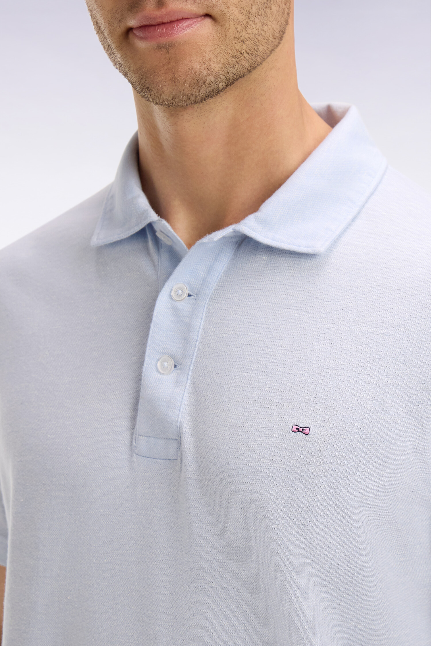 EDEN PARK - COTTON - LINEN OXFORD POLO SHIRT - Image 2