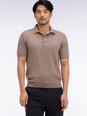 EDEN PARK - COTTON & SILK BLEND KNIT POLO SHIRT