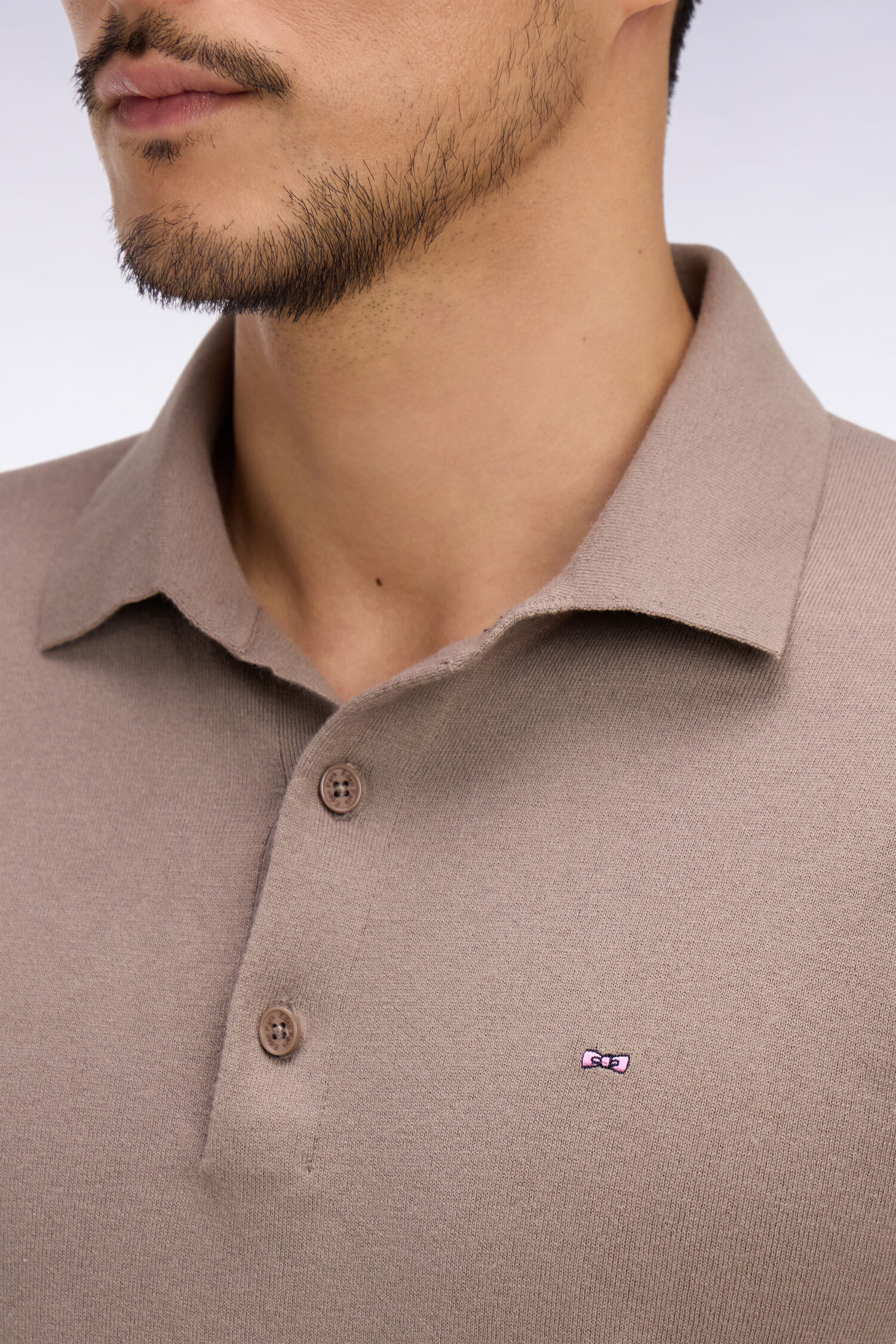 EDEN PARK - COTTON & SILK BLEND KNIT POLO SHIRT - Image 2