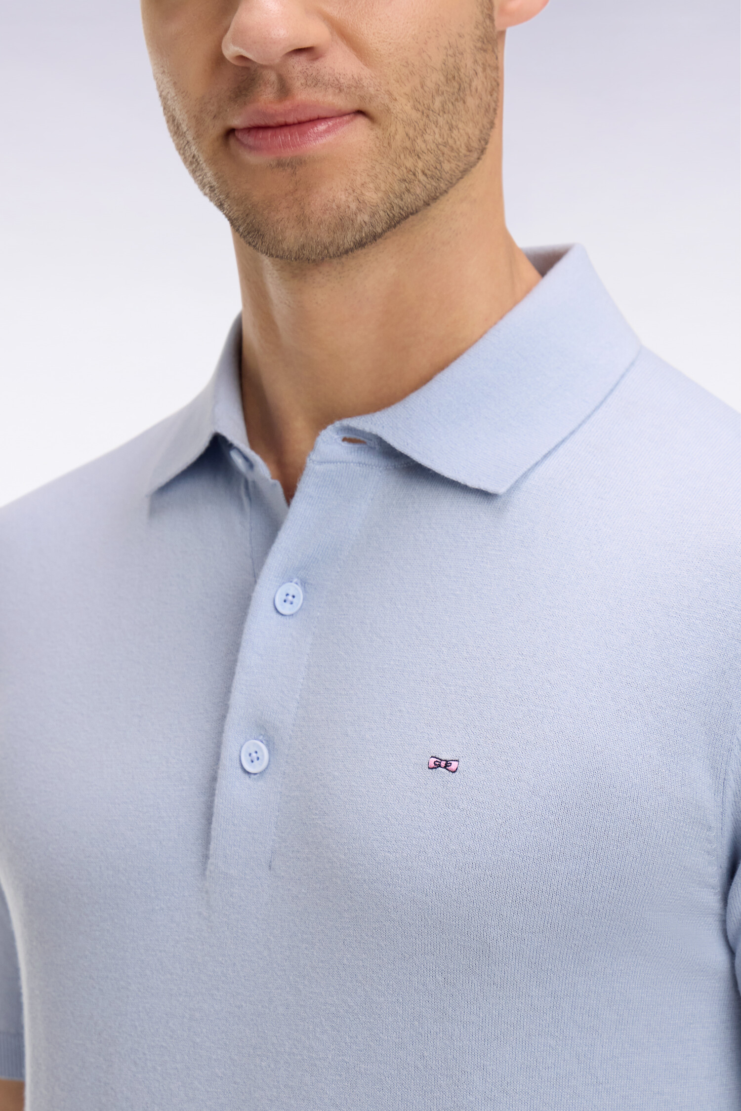 EDEN PARK - COTTON & SILK BLEND KNIT POLO SHIRT - Image 9
