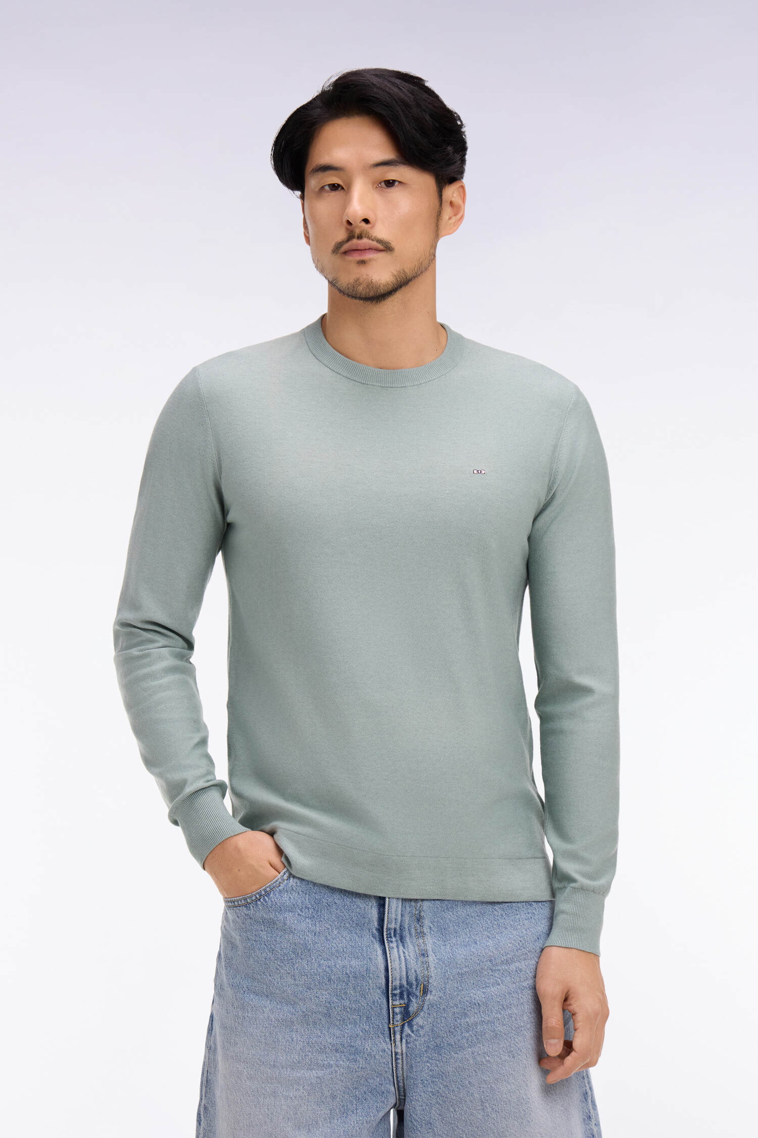 EDEN PARK - COTTON & LYOCELL BLEND CREW NECK JERSEY - Image 1