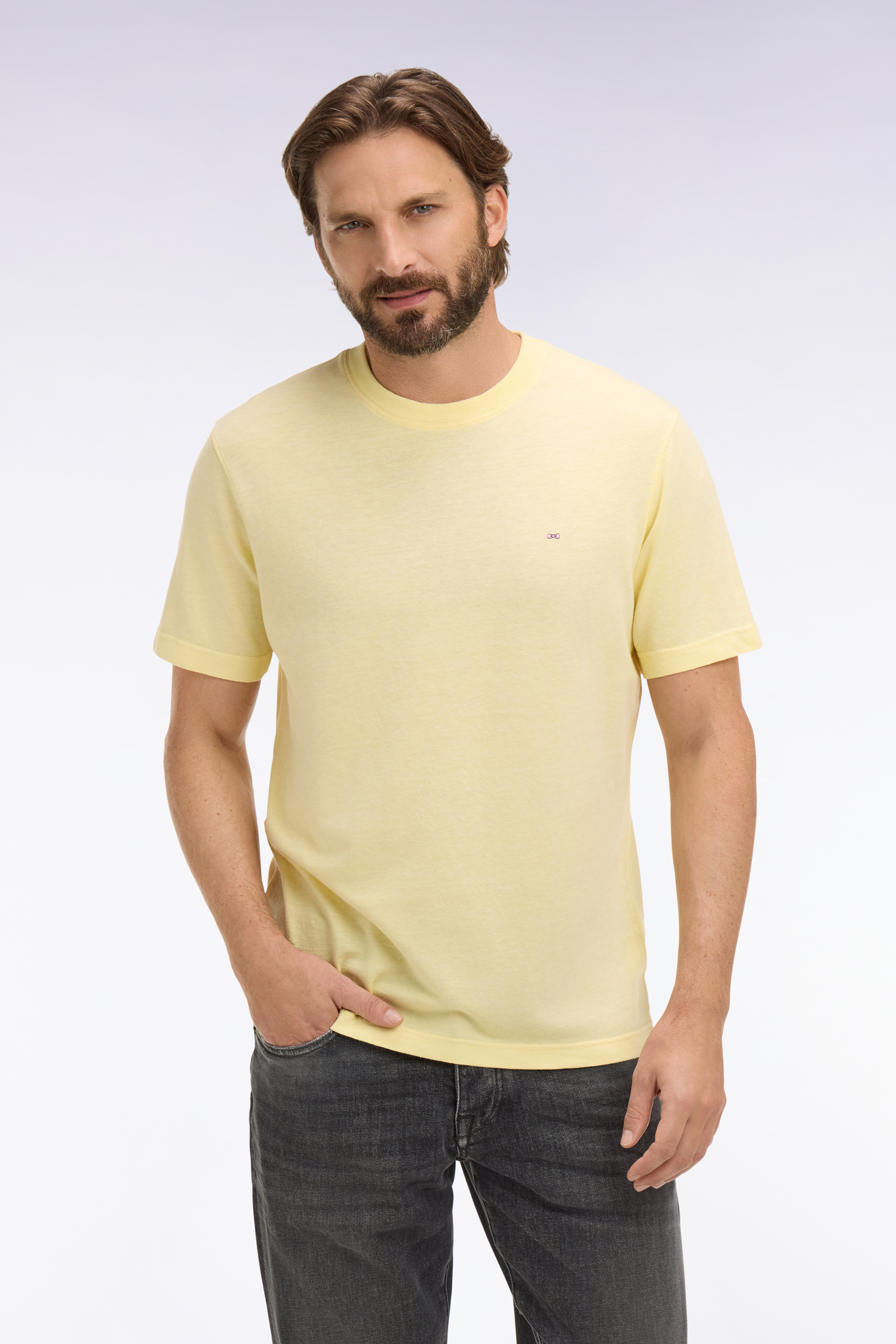 EDEN PARK - COTTON & LINEN BLEND T SHIRT - Image 1