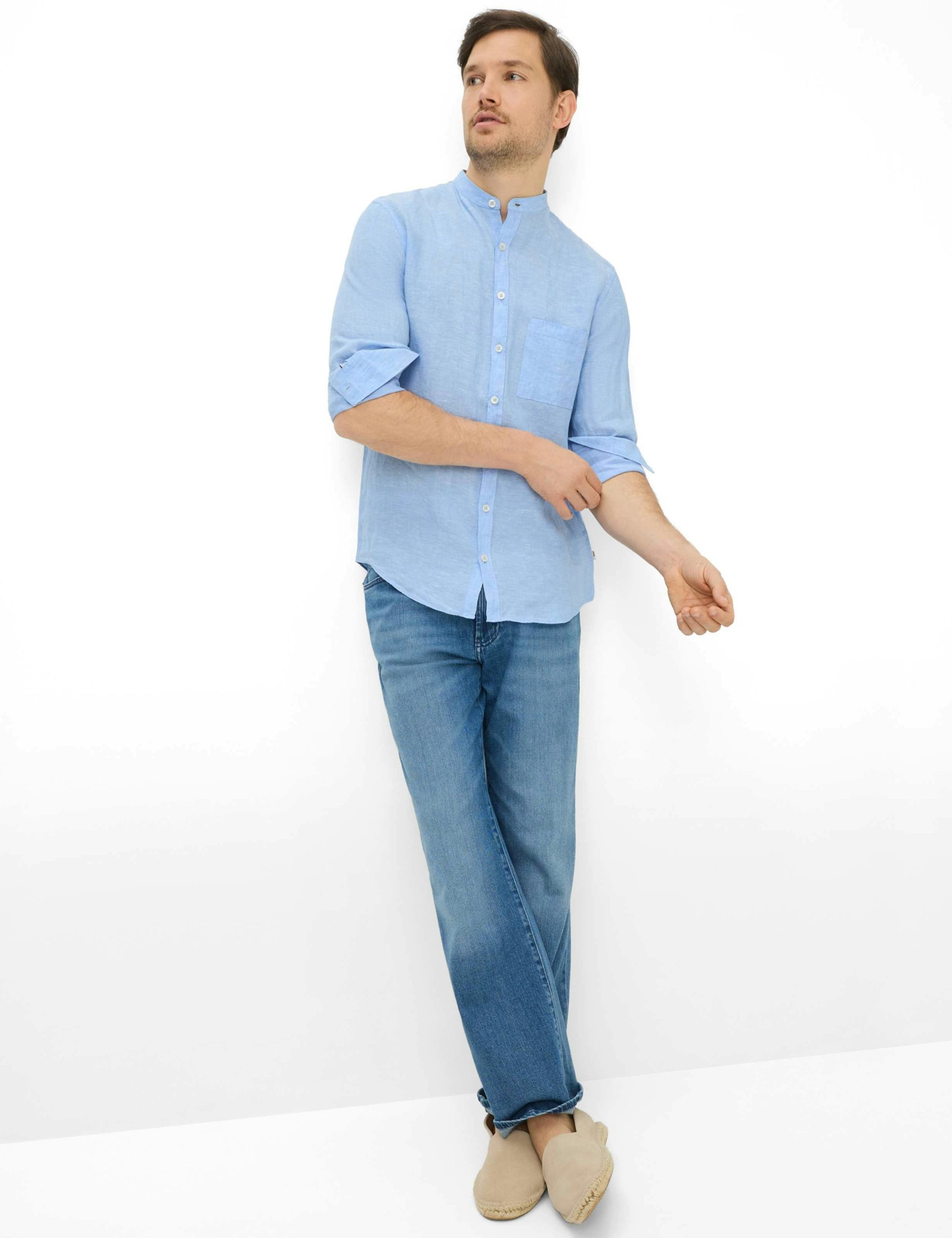 BRAX – LINEN SHIRT WITH RAISED COLLAR - Image 6