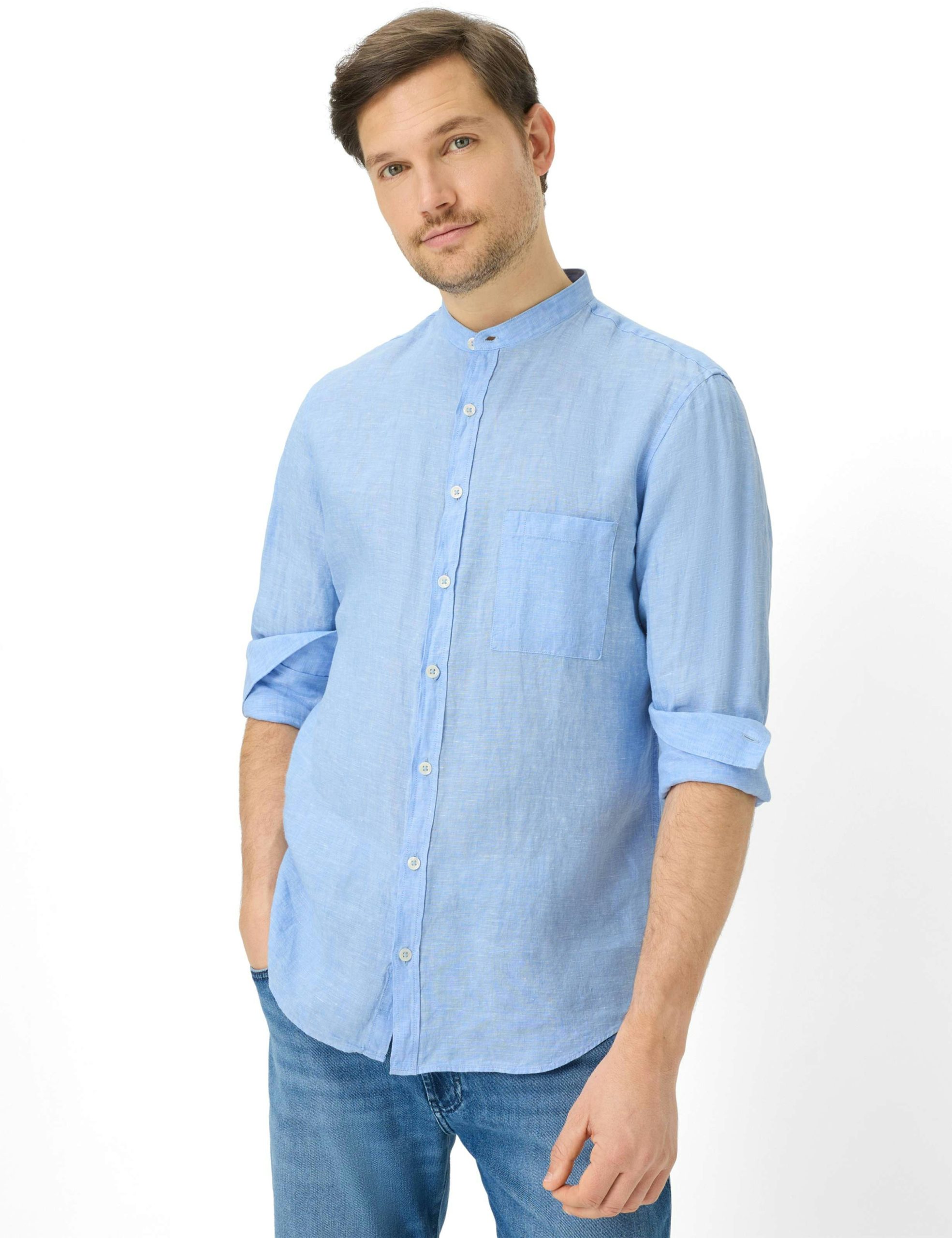 BRAX – LINEN SHIRT WITH RAISED COLLAR - Image 5