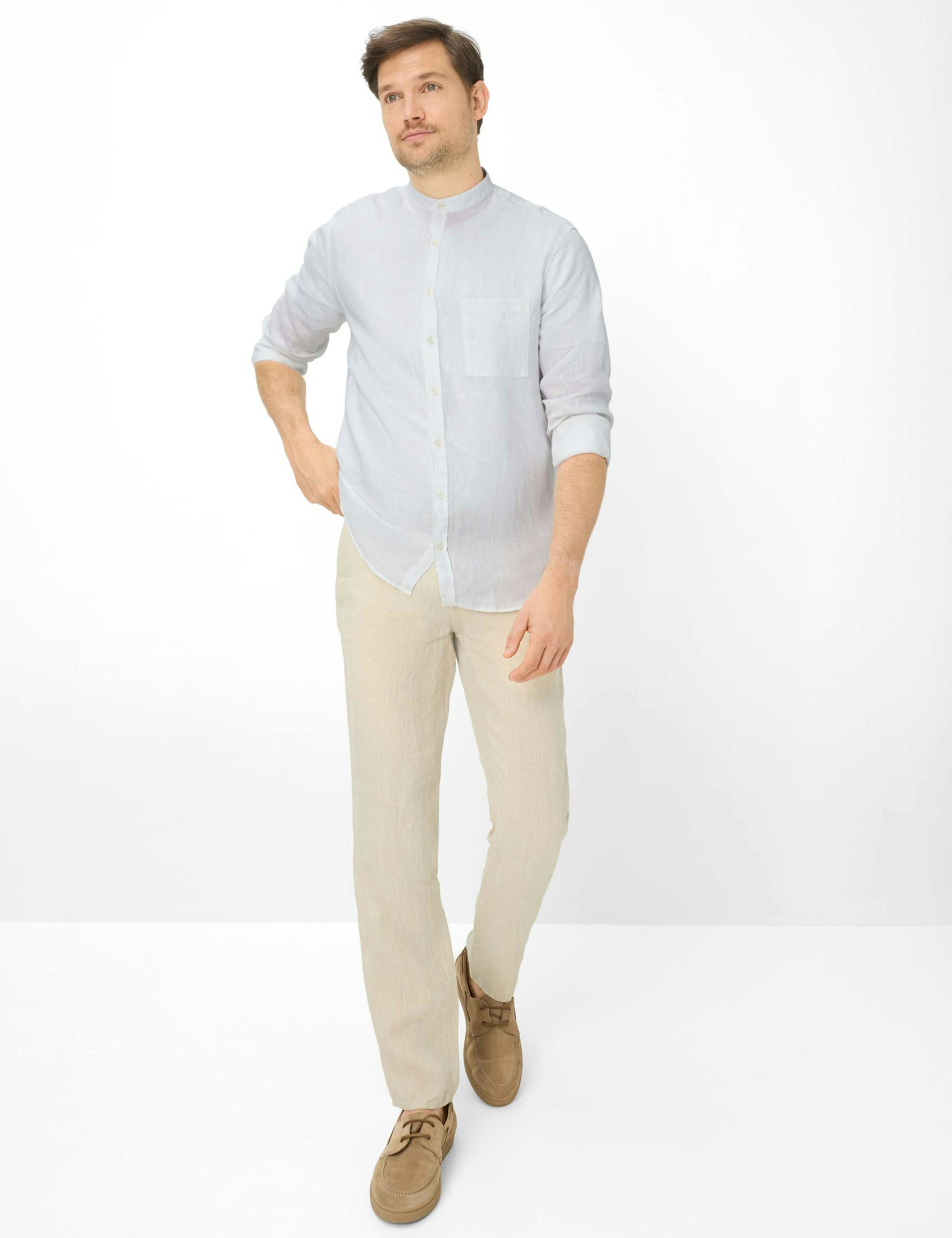 BRAX – LINEN SHIRT WITH RAISED COLLAR - Image 2