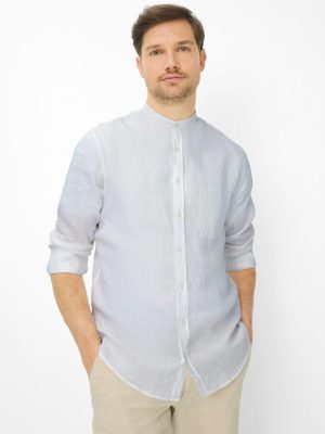 BRAX – LINEN SHIRT WITH RAISED COLLAR